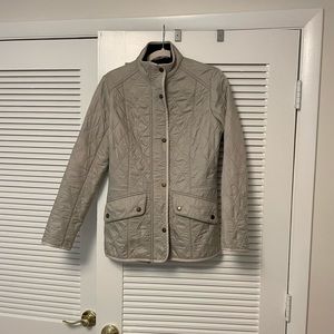 Quilted Barbour jacket in size US 6 in doeskin/brown (light taupe color)